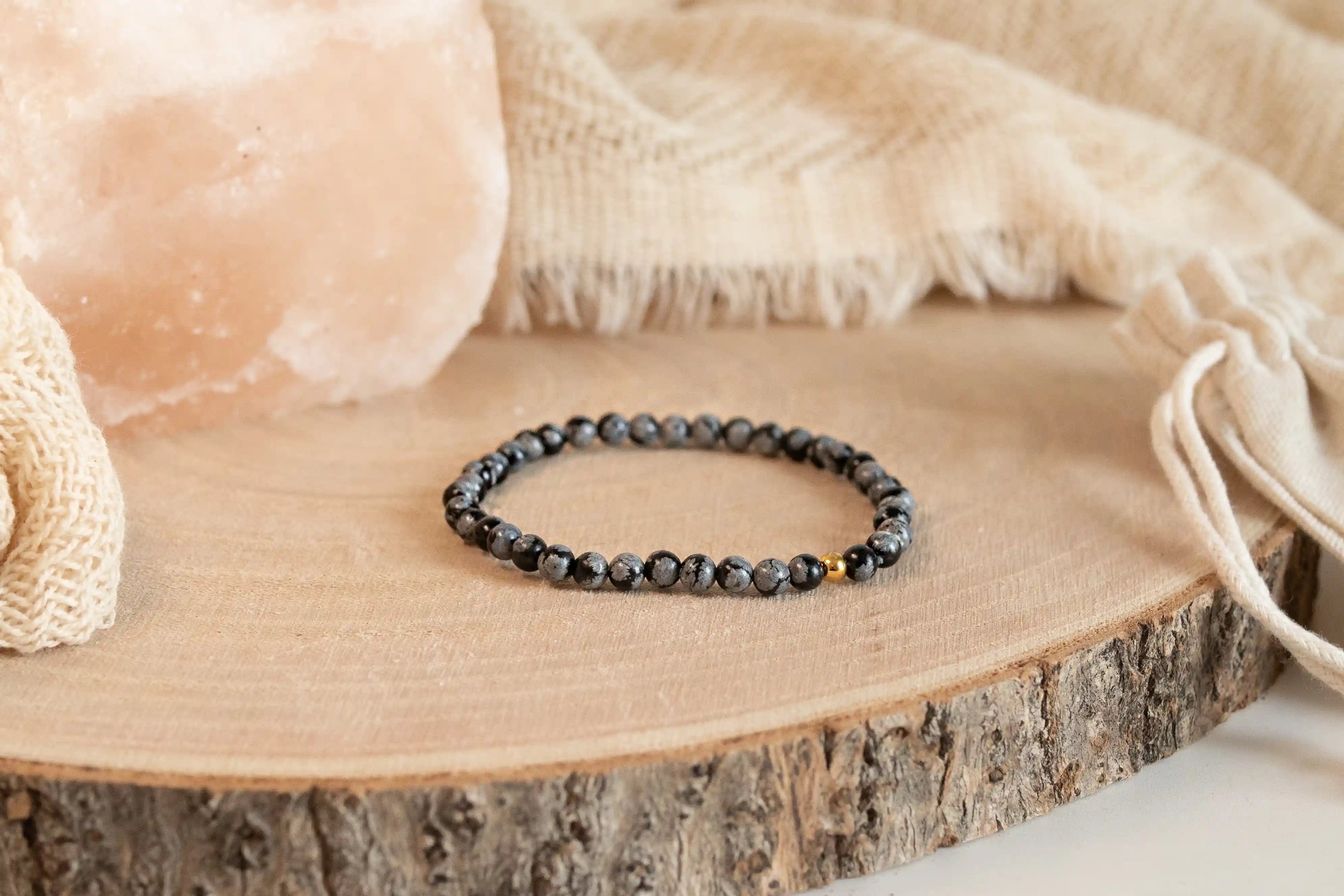 Schneeflocken-Obsidian Armband Schneeflocken-Obsidian Armband